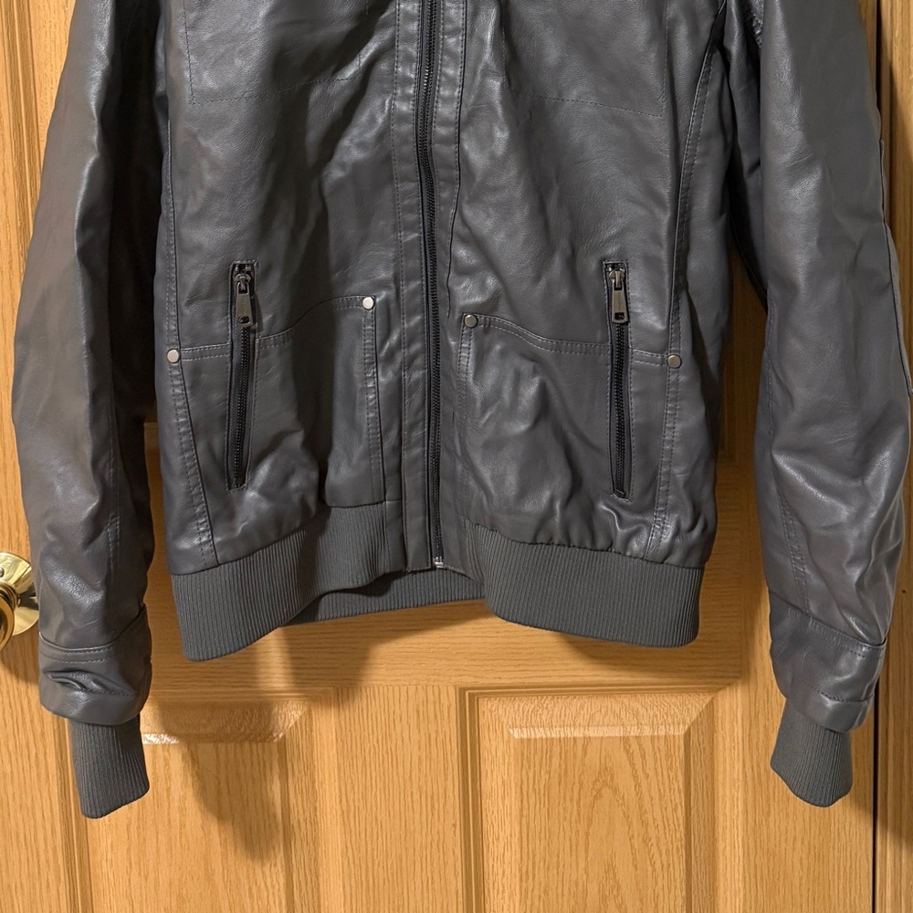 Men's Charcoal Hooded Jacket - Picture 5 of 11